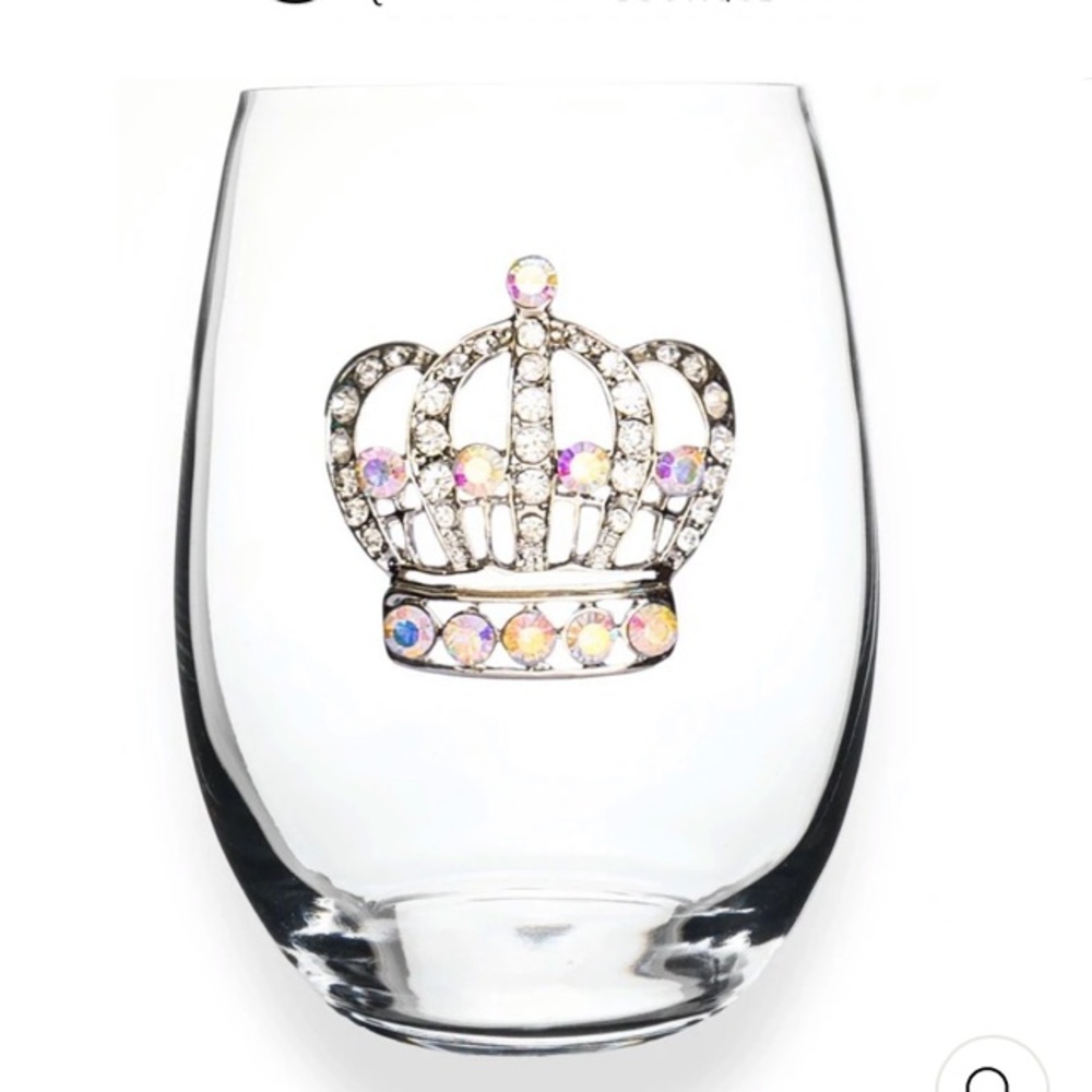 Alicia DiMichele Large Crown Jeweled Stemless Wine Glass